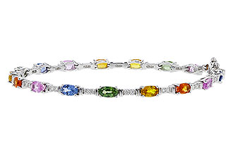 A329-74989: BRACELET 4.76 MULTI-COLOR SAPPH 5.08 TGW (7")