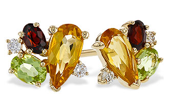 C329-75852: EARRINGS .66 SEMI PREC (CIT,PER,GAR) .70 TGW