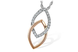 D244-34988: NECKLACE .20 TW (ROSE & WG)