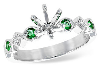F245-20415: LDS SEMI DIA RG .12 EMERALD .16 TGW