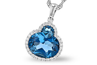F327-97715: NECK 2.86 LONDON BLUE TOPAZ 3.00 TGW (10X8 OVAL)