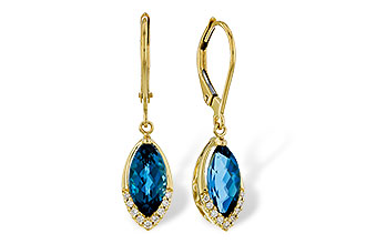 F329-80452: EARR 2.42 TW LONDON BLUE TOPAZ 2.50 TGW (9x5MM MQ)