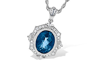 H245-25833: NECK 3.00 LONDON BLUE TOPAZ 3.16 TGW